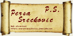 Persa Srećković vizit kartica